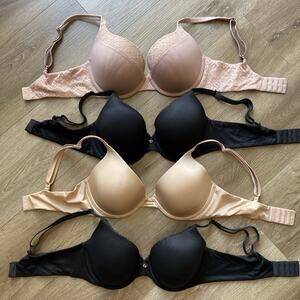 Victoria Secret Bra Bundle Sz 34D Black & Nude | Lot 4 | Underwire Padded